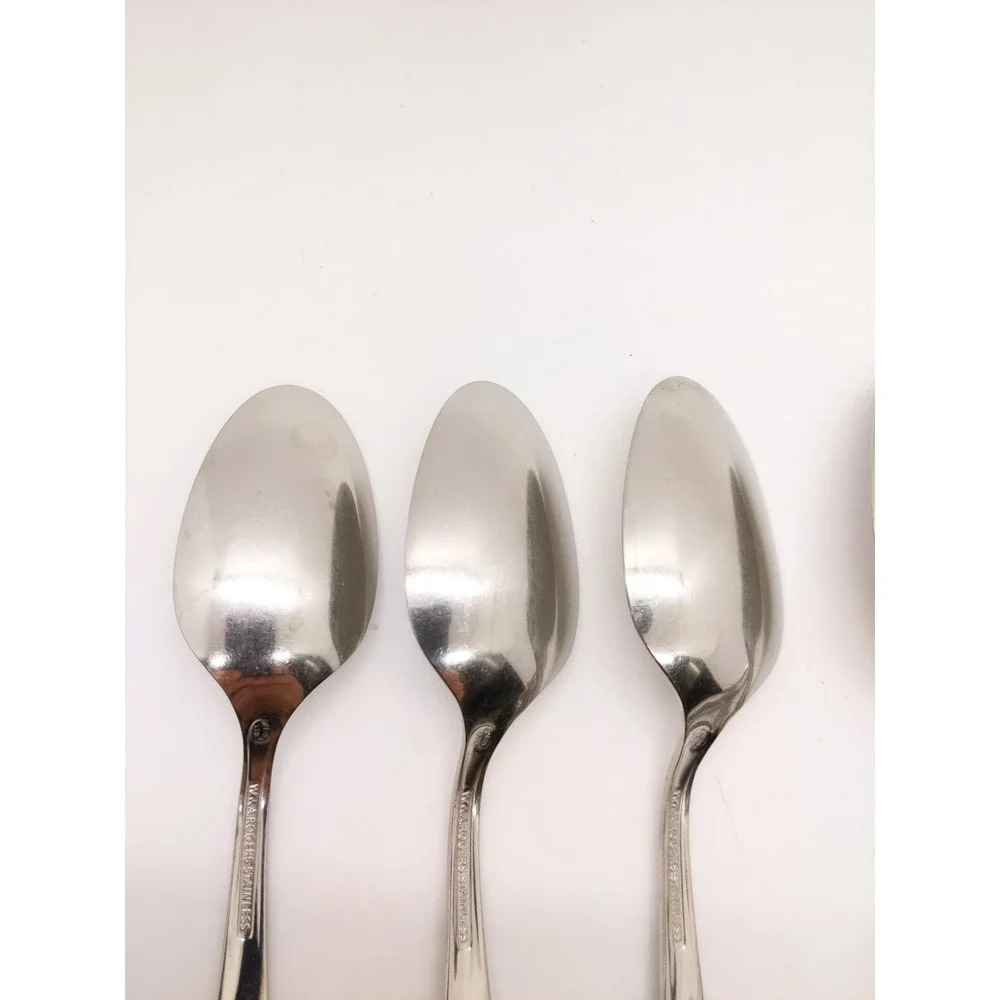 Oneida Rogers Sweet Briar Rose Flatware Spoons 6pc Stainless Floral Design